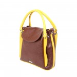 Beau Design stylish Brown Imported PU Leather Handbag With Double Handle For Women's/Ladies/Girls